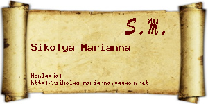 Sikolya Marianna névjegykártya