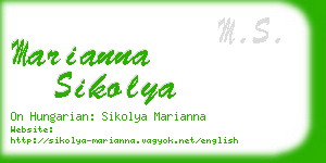 marianna sikolya business card